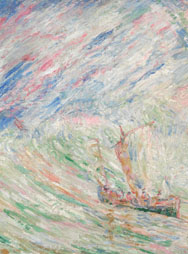 J. ENSOR, le Christ apaisant la tempête-Christus bedaart de storm, 1906